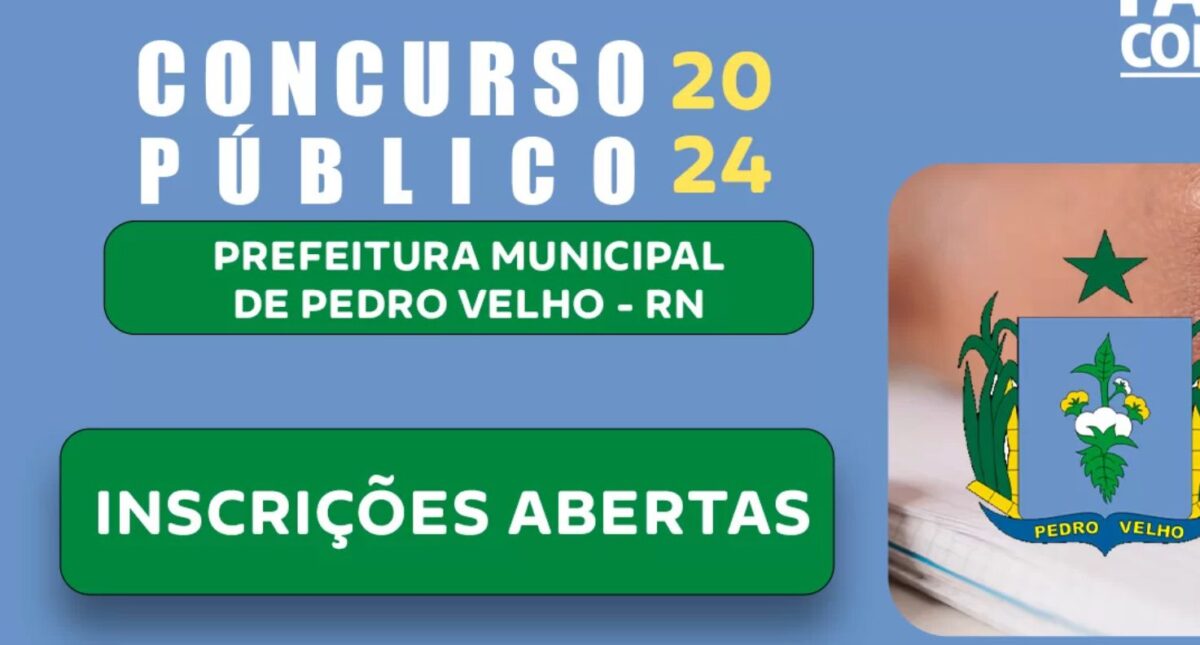 Prefeitura de Pedro Velho-RN abre concurso público com 153 vagas