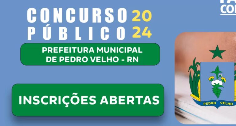 Prefeitura de Pedro Velho-RN abre concurso público com 153 vagas