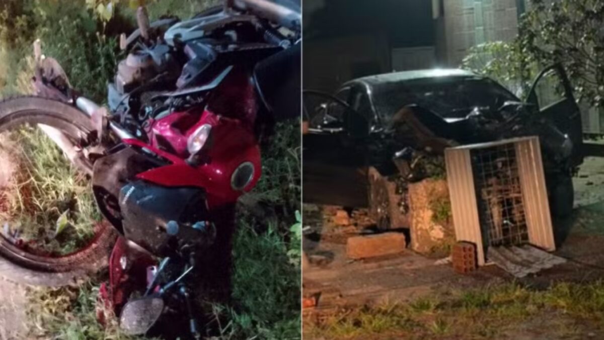 Colisão entre carro e motos deixa morto e feridos na Estrada de Genipabu