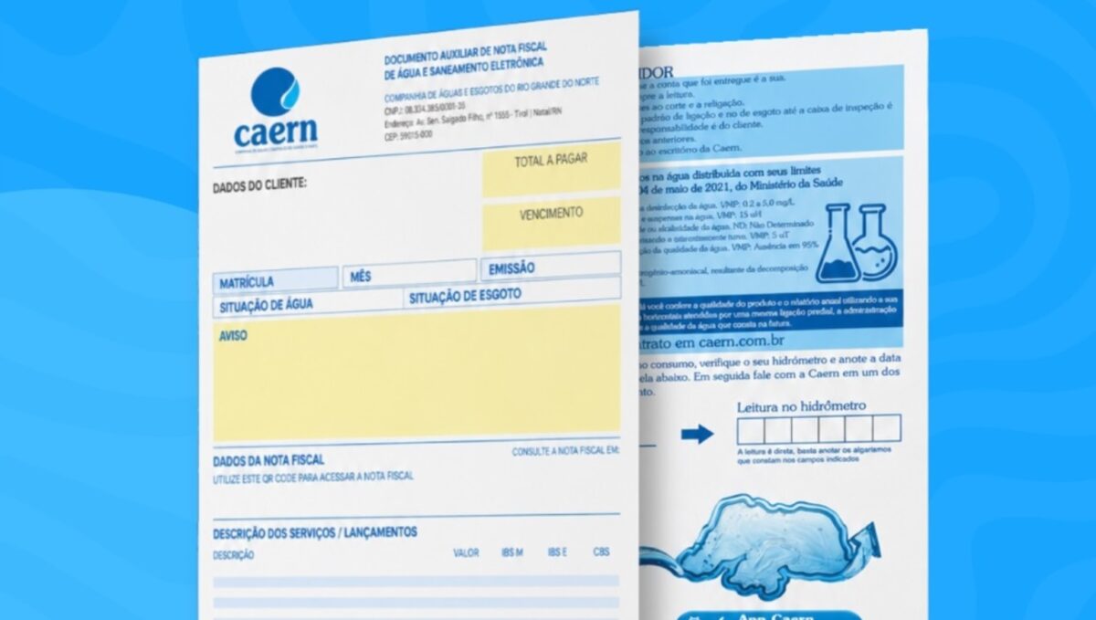 Conta da Caern terá novo modelo a partir de 1º de julho