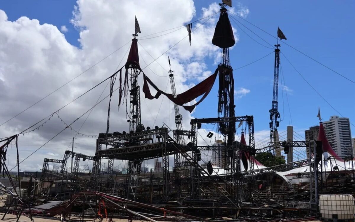 Falha elétrica destruiu Circo do Tirullipa na Arena das Dunas