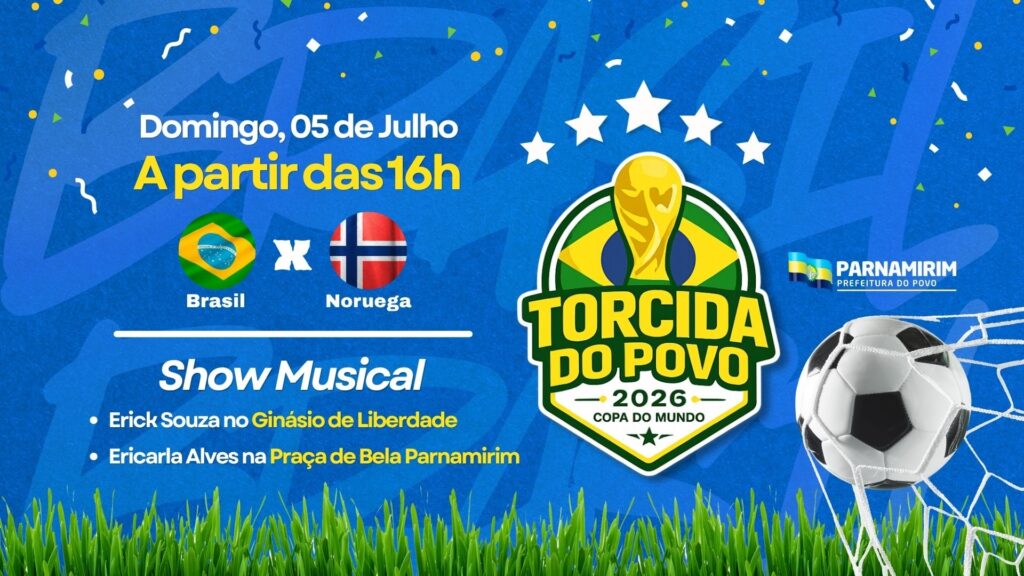 Com música ao vivo e telões, bairros de Parnamirim recebem transmissão de Brasil x Noruega